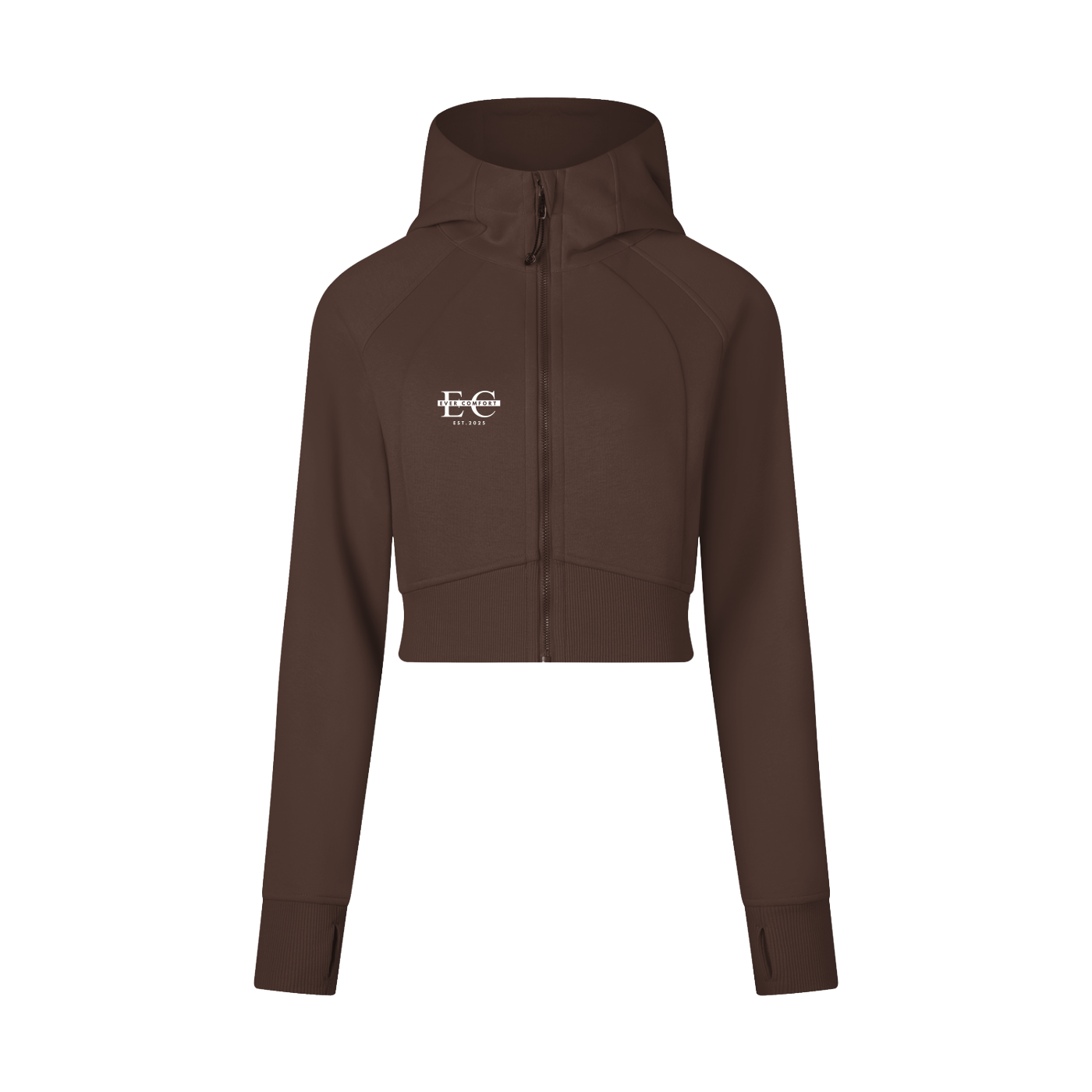 Ever Comfort Cropped Zip-Through Hoodie - Dark Colours